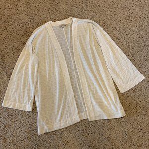 NWOT Loft Cream Colored Bell Sleeve Cardigan, L